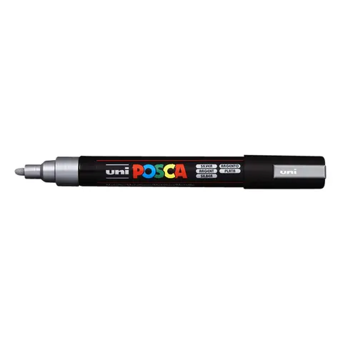 Paintmarker Uni POSCA PC5M medium zilver – afbeelding 3