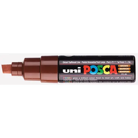 Paintmarker Uni POSCA PC8K breed schuin bruin – afbeelding 3