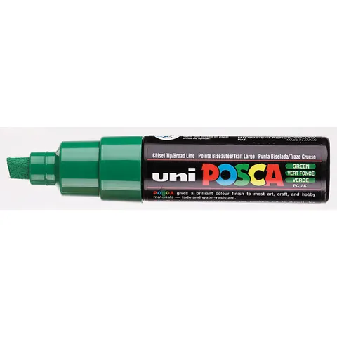 Paintmarker Uni POSCA PC8K breed schuin donkergroen – afbeelding 3