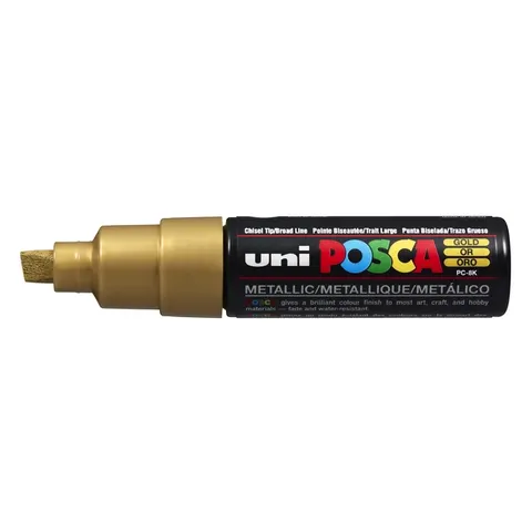 Paintmarker Uni POSCA PC8K breed schuin goud – afbeelding 3