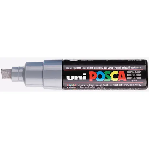 Paintmarker Uni POSCA PC8K breed schuin grijs – afbeelding 3