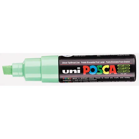 Paintmarker Uni POSCA PC8K breed schuin lichtgroen – afbeelding 3