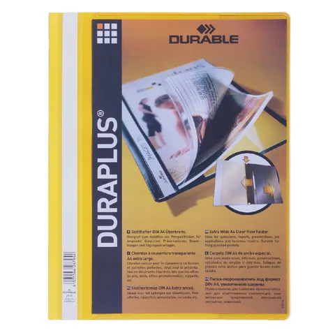 Snelhechtmap Durable Duraplus A4 geel – afbeelding 2