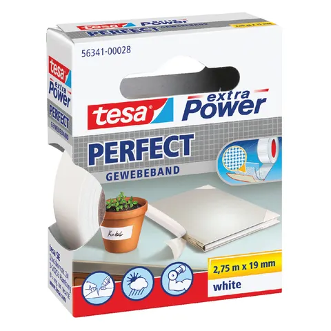 Textieltape tesa® extra Power Perfect 2.75mx19mm wit – afbeelding 3