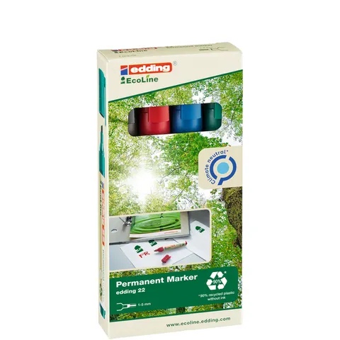 Viltstift edding 22 Ecoline schuin assorti set à 4 stuks – afbeelding 3