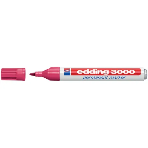 Edding 3000 Permanent Marker - 019 Karmijnrood – afbeelding 3