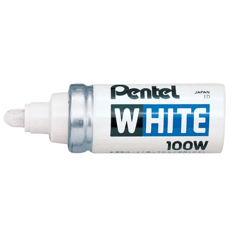 Viltstift Pentel 100W rond 4mm wit – afbeelding 3