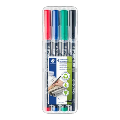 STAEDTLER Lumocolor S permanent - Box 4 st – afbeelding 3