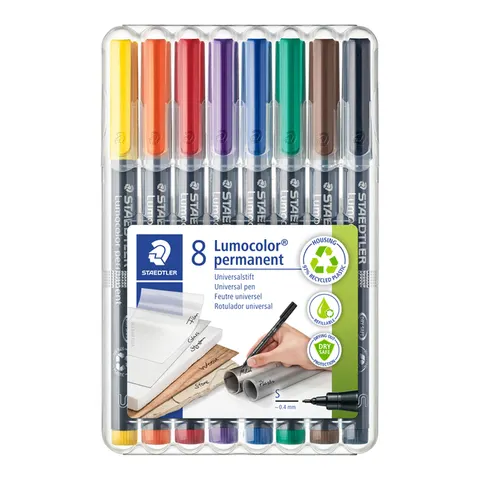 STAEDTLER Lumocolor S permanent - Box 8 st – afbeelding 3