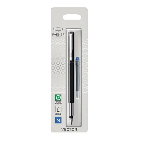 Vulpen Parker Vector black medium blister à 1 stuk – afbeelding 3