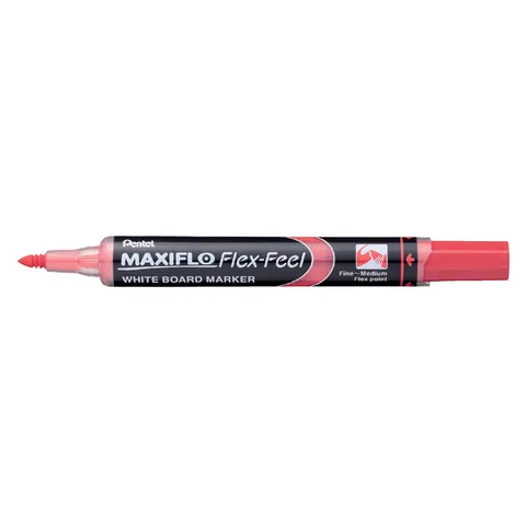 Pentel Flex-Feel MWL5SBF Rood Whiteboardmarker met flex tip – afbeelding 3