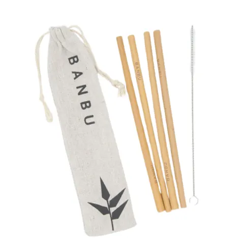 Banbu Bamboe rietjes - 4 stuks – afbeelding 2