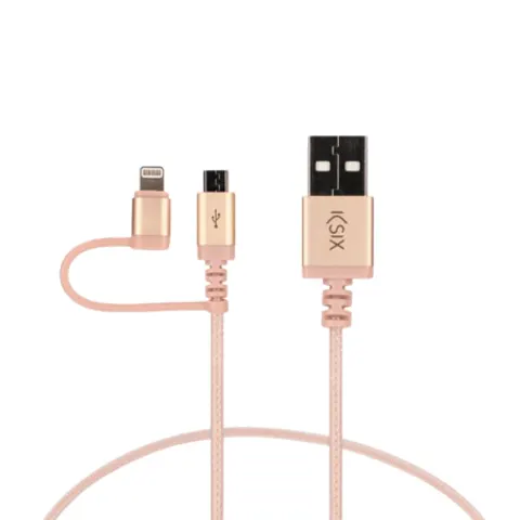 KSIX USB-A naar Lightning + Micro-USB - 1m – afbeelding 3