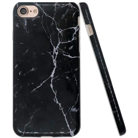 BasicPlus iPhone 8+ Cover Zwart Marmer – afbeelding 3