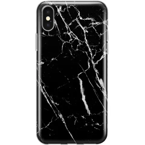 BasicPlus iPhone X/Xs Cover - Zwart Marmer – afbeelding 2