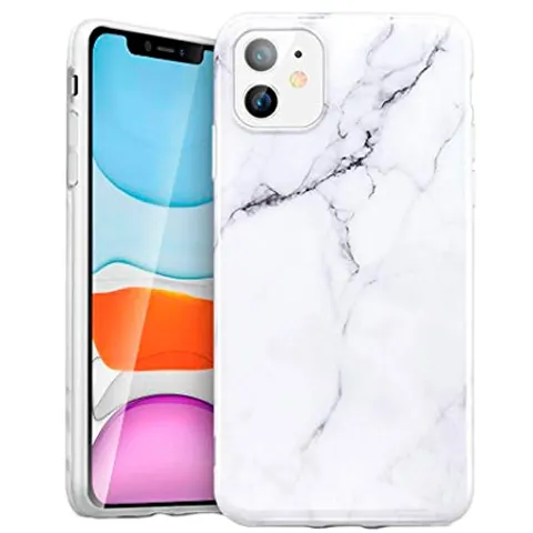 BasicPlus iPhone 11 Cover - Wit Marmer – afbeelding 3