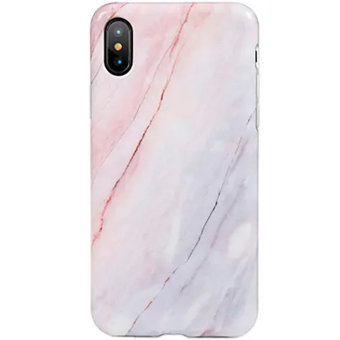 BasicPlus iPhone X/Xs Cover - Roze Marmer – afbeelding 3