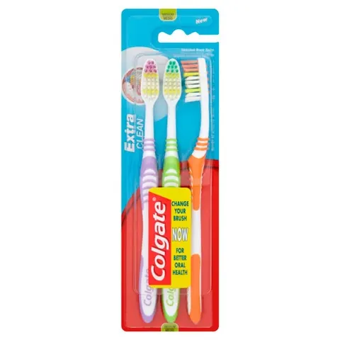 Colgate Extra Clean Tandenborstel - 3 stuks. – afbeelding 2