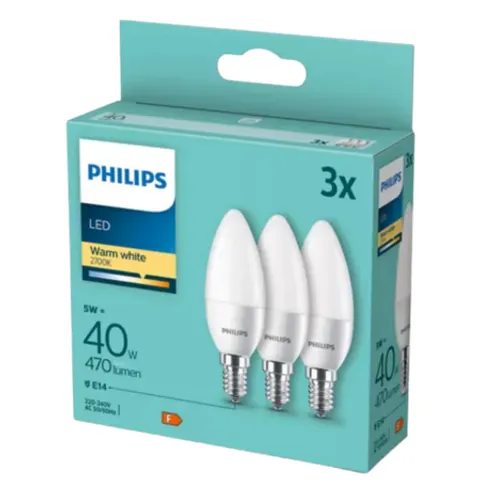 Philips Warm White E14 40 W LED-lampen – 3 st – afbeelding 2