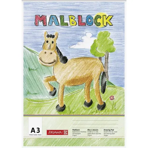BRUNNEN Zeichenpapier BRUNNEN Malblock A3 70g 50 Blatt 1047304 – mehrfarbig – Bild 2