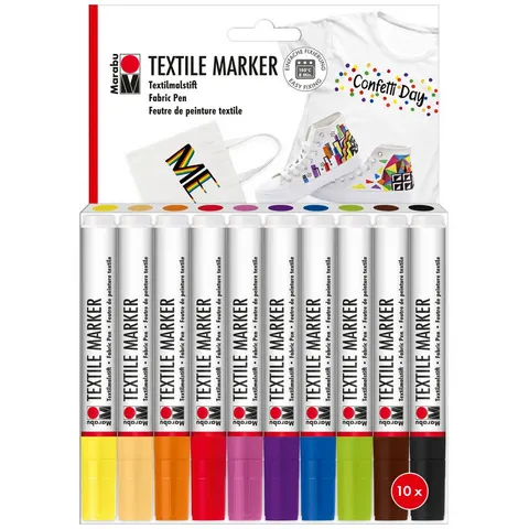 Marabu Textilmarker , Textile Marker, , 10er Set – Bild 3