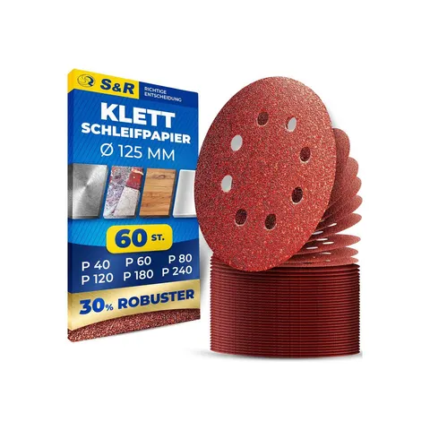 S&R Schleifblatt-Set 60-teilig – rot – Bild 2
