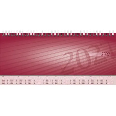 Querterminbuch Mod. Sequenz 2027 | 29,7×10,5 cm, Karton, bordeaux – rot – Bild 2
