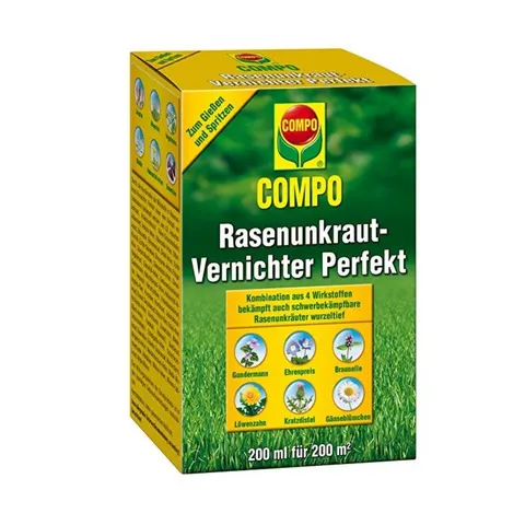 Compo Unkrautbekämpfungsmittel Rasenunkraut-Vernichter Perfekt - 200 ml, 200 ml – Bild 2