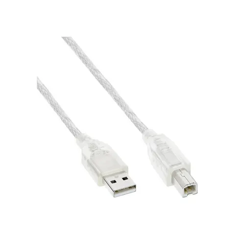 InLine® USB 2.0 Kabel, A an B, transparent, 10m – Bild 2
