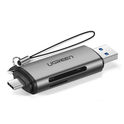 USB / USB-C Kartenleser UGREEN CM185, SD - microSD, Grau – Bild 3