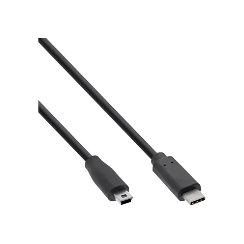 InLine® USB 2.0 Kabel, USB-C Stecker an Mini-B Stecker, schwarz, 1,5m – Bild 2