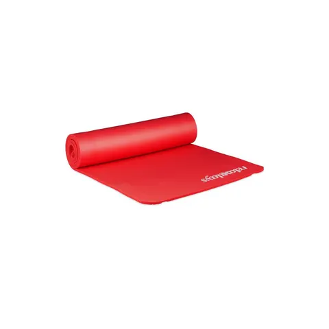 relaxdays Yogamatte 1 cm dick einfarbig (2-St), rot – Bild 2