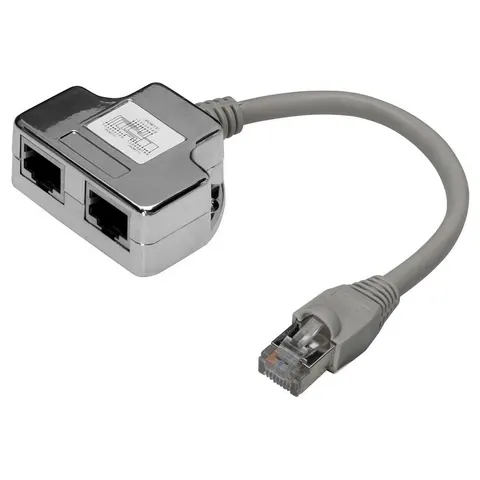 DIGITUS CAT 5e Patchkabel-Adapter, 2x CAT 5e, geschirmt – grau – Bild 3