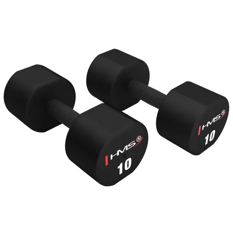 Polyurethan-Dumbbell HMS HPT10 (x2) – Schwarz – Bild 2
