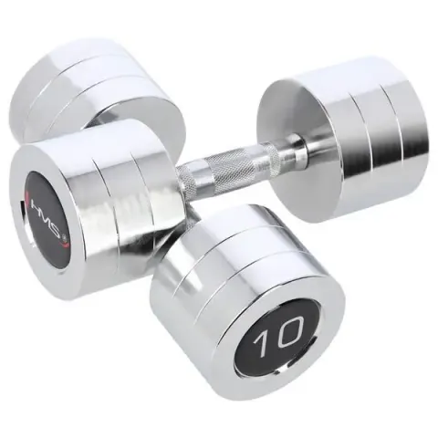 Hanteln HMS CHD10 (x2) – Silber – Bild 2