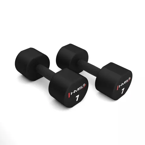 Polyurethan-Dumbbell HMS HPT07 (x2) – Schwarz – Bild 2
