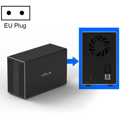 Blueendless USB-B Interface 3.5 inch 2 Bay RAID Combination Array HDD External Enclosure, USB-B - USB-B / EU Plug – image 2