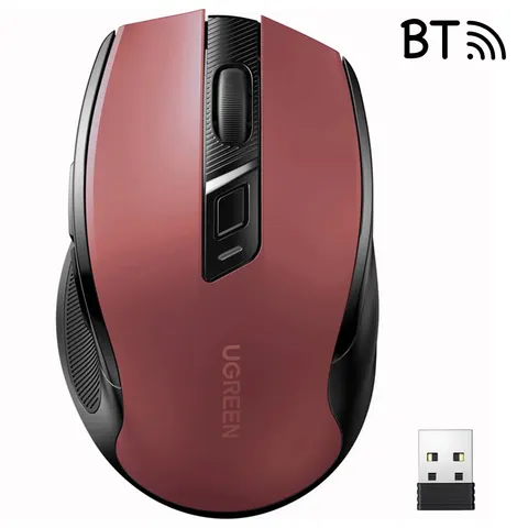 Mouse Wireless UGREEN MU006, 4000DPI, Rosso – immagine 2