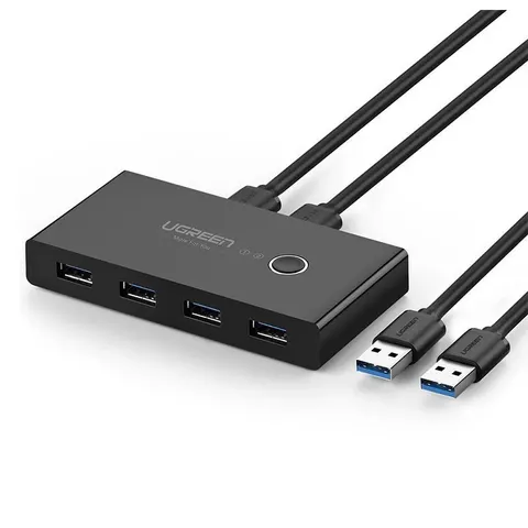 Switch USB UGREEN US216 (30768) Two Sharing Box, 4 x USB-A 3.0, Nero – immagine 2