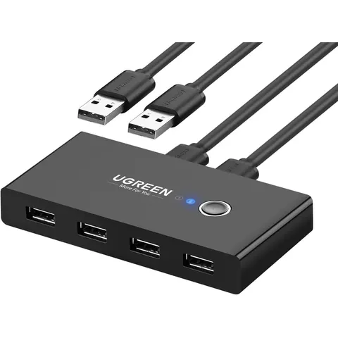 Switch USB UGREEN US216 (30767) Two Sharing Box, 4 x USB-A, Nero – immagine 2