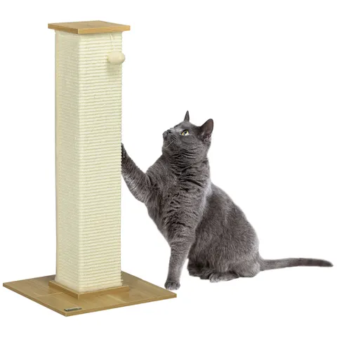PawHut Tall Cat Scratching Post, 80cm Sisal Rope Climbing Tree with Play Ball, Durable Pet Activity Centre Aosom UK – image 2