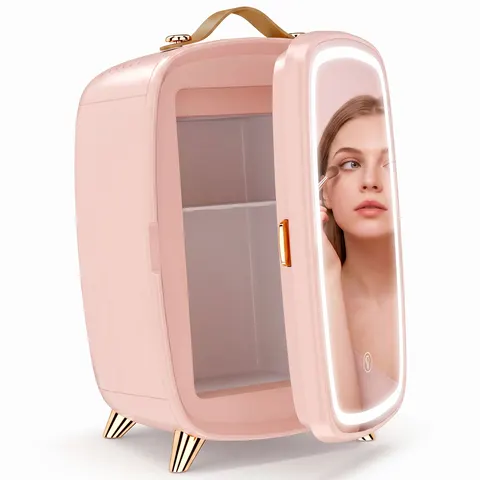 HOMCOM Skincare Refrigerator with LED Mirror, Cooling Function – image 2