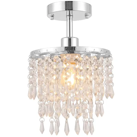 HOMCOM Crystal Ceiling Light with 57 Crystal Strands – image 2
