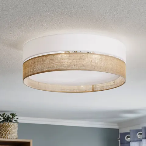 Moderne Jute Plafondlamp Wit - Linobianco – 6577 – afbeelding 3