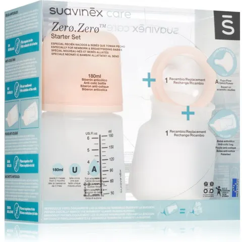 Suavinex Zero.Zero 180ml A Flow Starterset SXZBRF067409 – afbeelding 2