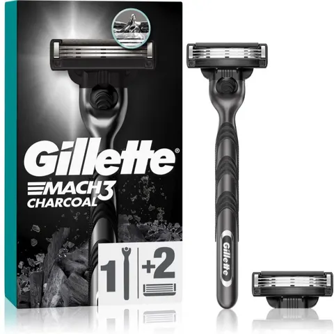 Gillette Mach3 Charcoal Razor + 2 Replacement Blades – afbeelding 2