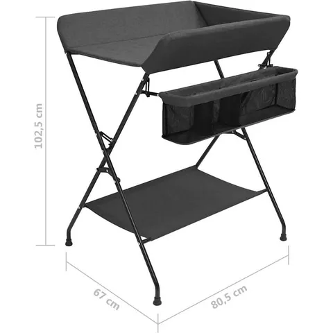vidaXL Table à langer Anthracite Fer – image 2