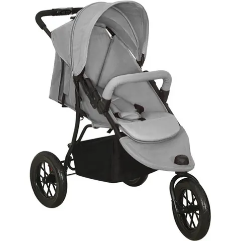 vidaXL Poussette pour bébé Gris clair Acier – image 2