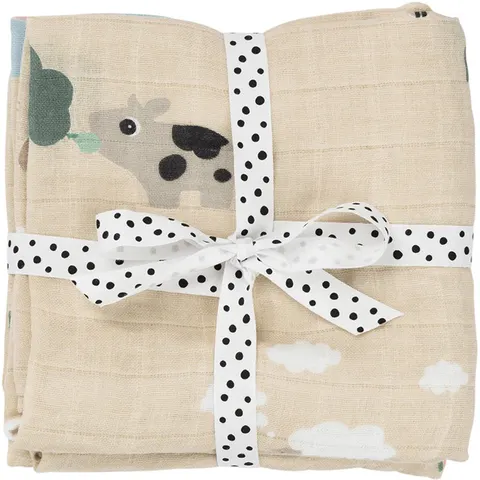 Done By Deer Tiny Farm Multidoek - 2-Pack - Sand – afbeelding 2
