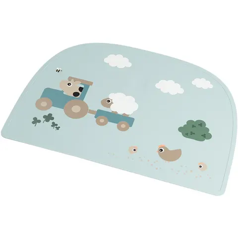 Done By Deer Tiny Farm Siliconen Placemat - Blue – afbeelding 2